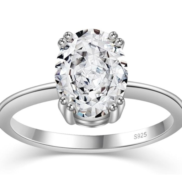 2.5CT 925 sterling silver engagement/promise ring size 7 - Picture 2 of 6